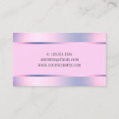 エレガント紫スタイリッシュホログラフィックメイク 名刺 (裏面)