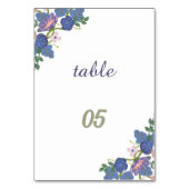 エレガント紫パーソナライズされた結婚花 テーブルナンバー (裏面)