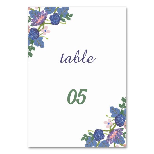 エレガント紫パーソナライズされた結婚花 テーブルナンバー (正面)