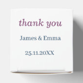 エレガント紫パーソナライズされた結婚花 フェイバーボックス (上部)