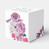 エレガント紫パーソナライズされた結婚花 フェイバーボックス (裏面サイド)