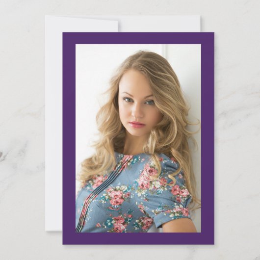 エレガント紫式卒業式 招待状 (裏面)