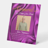 エレガント紫救Aシ結婚ート写真 台座サイン (正面)