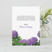 エレガント紫紫紫紫花結婚サンキューカード サンキューカード (スタンド正面)