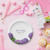 エレガント紫紫紫紫花結婚病 ペーパープレート (パーティー)