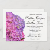 エレガント紫紫花結婚アジサイ 招待状 (正面/裏面)