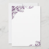 エレガント紫華美白結婚色 招待状 (裏面)