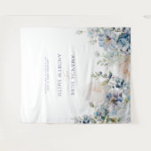 エレガント紫陽花とバラ結婚のタペストリー タペストリー (正面(横))