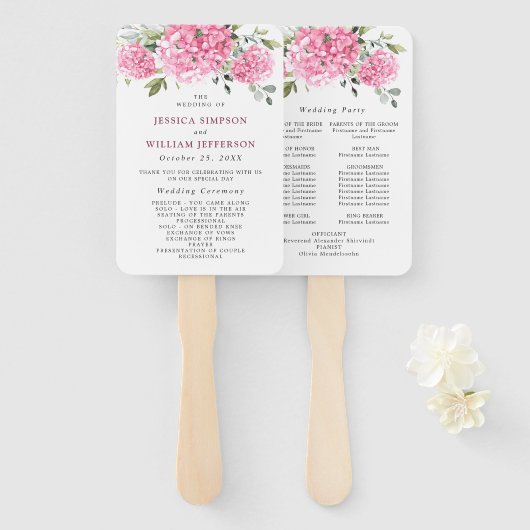 エレガント紫陽花の式結婚プログラム ハンドファン (正面&裏面)