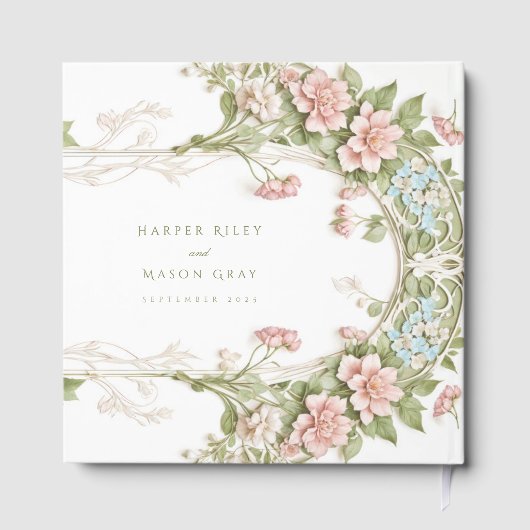 エレガント紫陽花アールヌーボー結婚ズ ゲストブック (裏面)