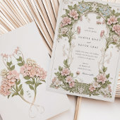 エレガント紫陽花アールヌーボー結婚ズ 招待状