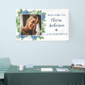 エレガント紫陽花カスタムパーティー写真30th Birthday 横断幕 (トレードショー)