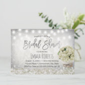 エレガント紫陽花ジャー素朴フローラブライダルシャワー 招待状 (スタンド正面)