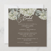 エレガント紫陽花ブラウンスクエアブライダルシャワー 招待状 (正面)