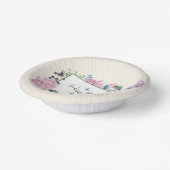 エレガント紫陽花ブーケパーソナライズされた誕生日 ペーパーボウル (傾斜あり)