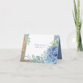 エレガント紫陽花結婚タイポグラフィ サンキューカード (正面)