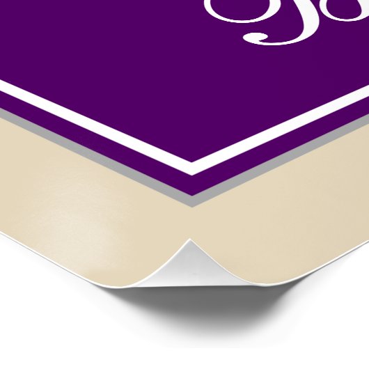 エレガント紫、フェイク金ゴールド98番目の誕生日+名前 ポスター (コーナー)