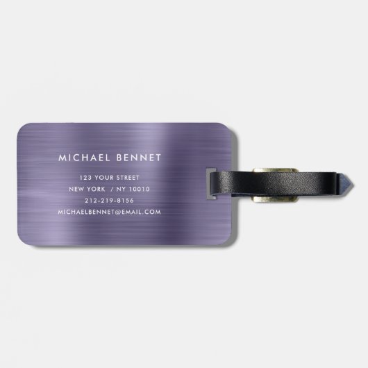 エレガント紫 ラゲッジタグ (裏面横)