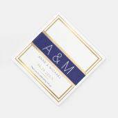 エレガント結モダンモノグラムの婚会 スタンダードランチョンナプキン (角)