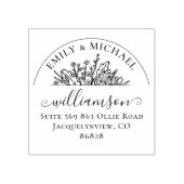 エレガント結婚お洒落差出人住所 ラバースタンプ (インプリント)