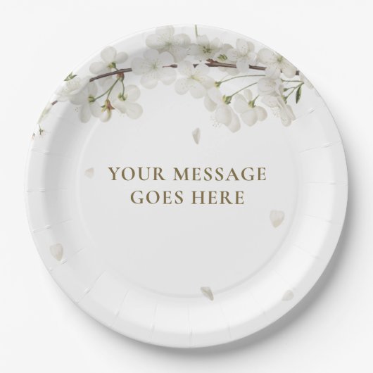 エレガント結婚かわいらしフローラ ペーパープレート (正面)