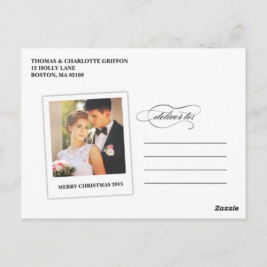 エレガント結婚したとメリー | クリスマスポストカード ポストカード (裏面)