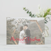 エレガント結婚したクリスマス新婚フォトホリデーC シーズンカード (スタンド正面)