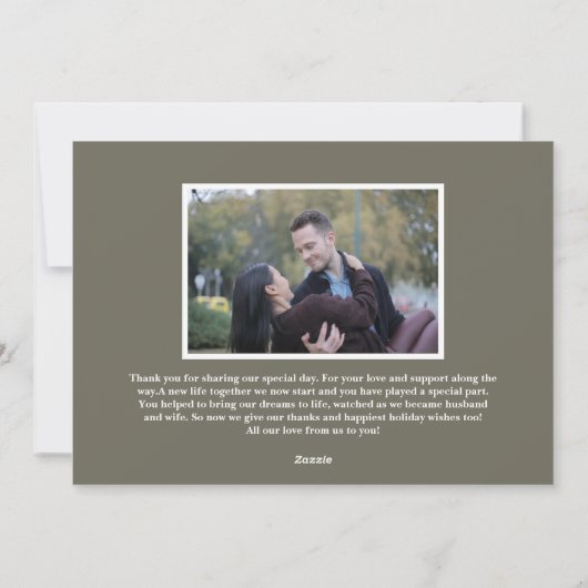 エレガント結婚したクリスマス新婚フォトホリデーC シーズンカード (裏面)