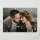 エレガント結婚したクリスマス2写真 箔シーズンカード (正面)