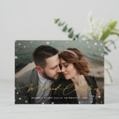 エレガント結婚したクリスマス2写真 箔シーズンカード (立ち正面)