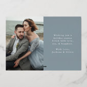 エレガント結婚したクリスマス2写真 箔シーズンカード (裏面)