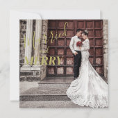 エレガント結婚したメリーと写真結婚の サンキューカード (正面)