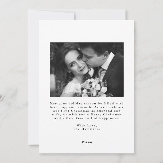 エレガント結婚したメリーとBowの写真 シーズンカード (裏面)