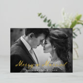 エレガント結婚したメリーとBowの写真 箔シーズンカード (立ち正面)