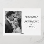 エレガント結婚したメリーとBowの写真 箔シーズンカード (裏面)