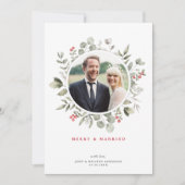 エレガント結婚したメリーリース写真 シーズンカード (正面)