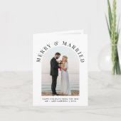 エレガント結婚したメリーArch Photo Christmas シーズンカード (正面)