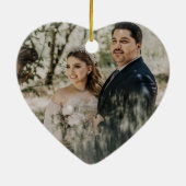 エレガント結婚した夫婦の写真 セラミックオーナメント (裏面)