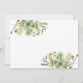 エレガント結婚した&Bright金ゴールド植物写真 シーズンカード (裏面)