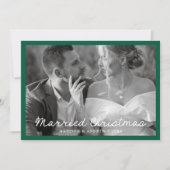 エレガント結婚したChristmas Script Green Photo シーズンカード (正面)