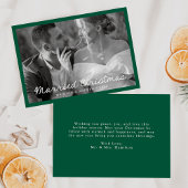 エレガント結婚したChristmas Script Green Photo シーズンカード