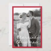 エレガント結婚したChristmas Script Red 2 Photo シーズンカード (正面)