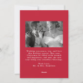 エレガント結婚したChristmas Script Red 2 Photo シーズンカード (裏面)