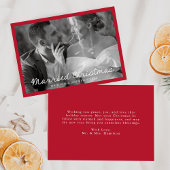 エレガント結婚したChristmas Script Red Photo シーズンカード