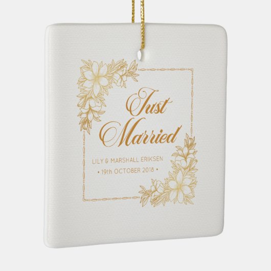 エレガント結婚たった今結婚しました |セラミックオーナメント セラミックオーナメント (右)