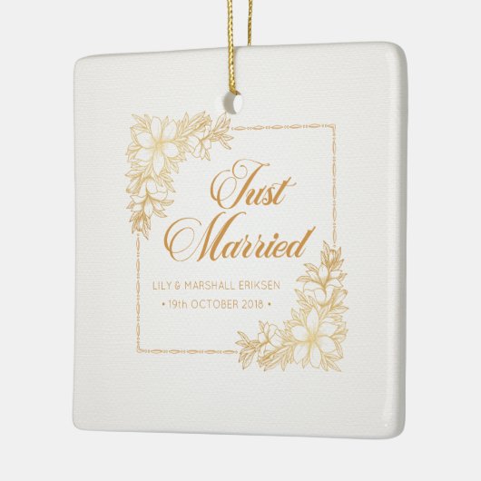 エレガント結婚たった今結婚しました |セラミックオーナメント セラミックオーナメント (左)