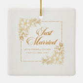 エレガント結婚たった今結婚しました |セラミックオーナメント セラミックオーナメント (裏面)