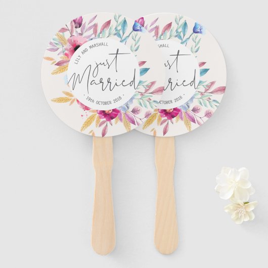 エレガント結婚たった今結婚しました |ハンドファン ハンドファン (正面&裏面)