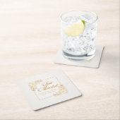 エレガント結婚たった今結婚しました |紙コースター スクエアペーパーコースター (インサイチュ)