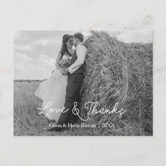 エレガント結婚に素敵な感謝はがき ポストカード (正面)